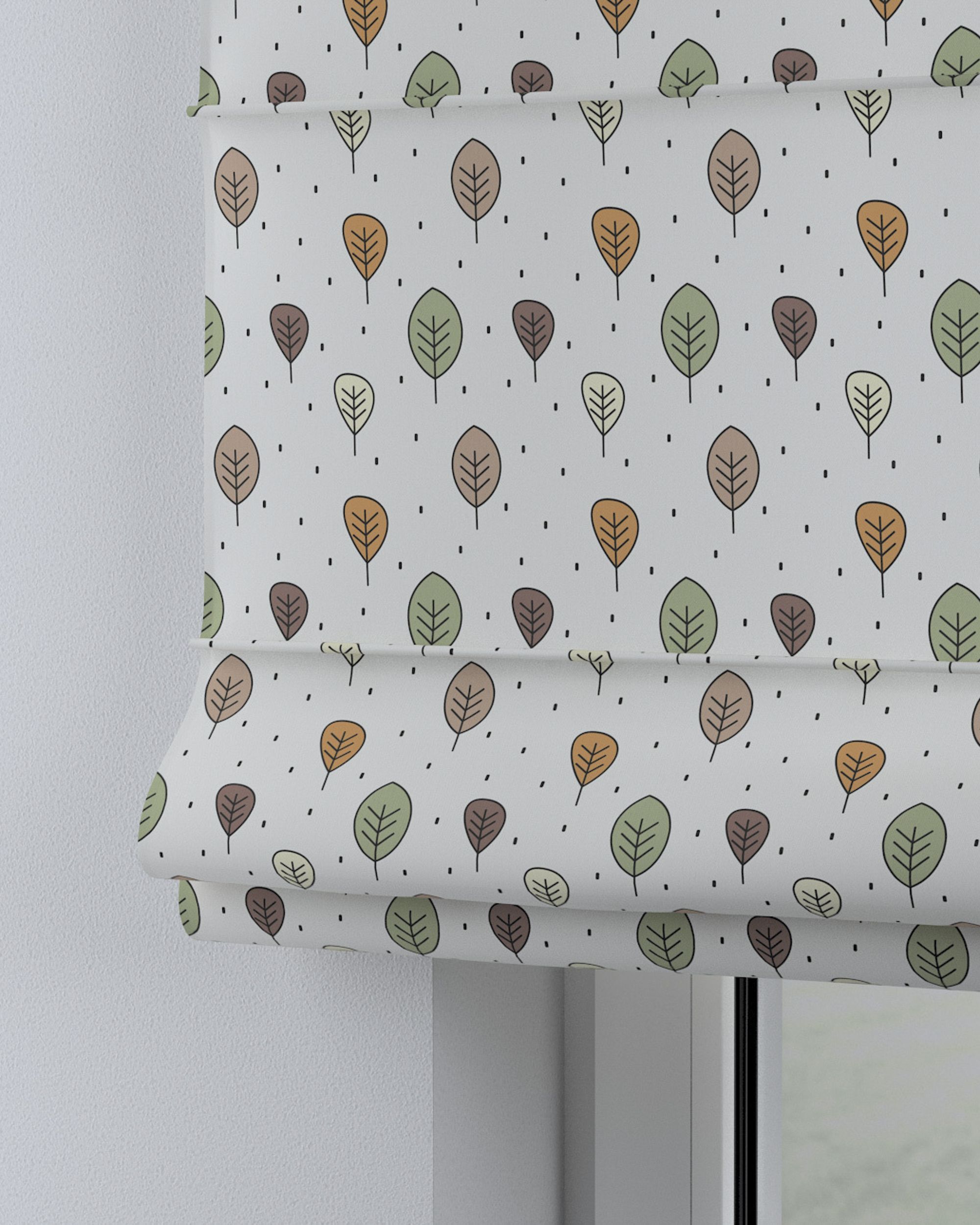 Capri Roman blind product colour brown fabric patterned (hover)