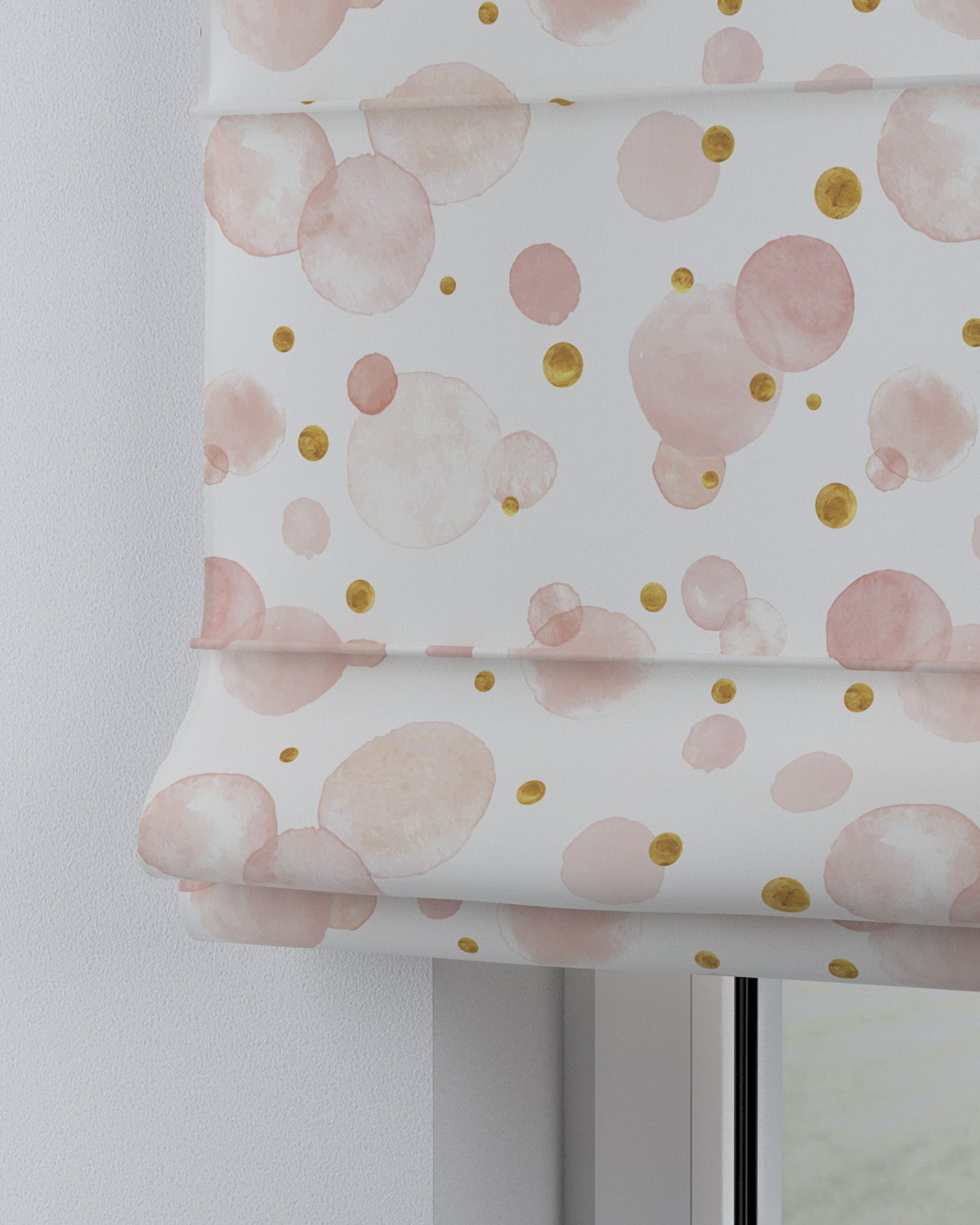 Capri Roman blind product colour pink fabric patterned (hover)