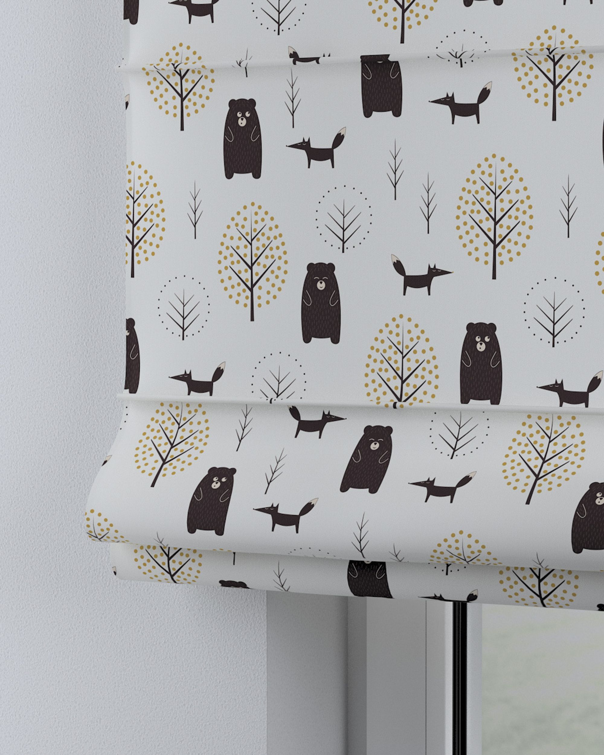 Capri Roman blind product colour brown fabric patterned (hover)