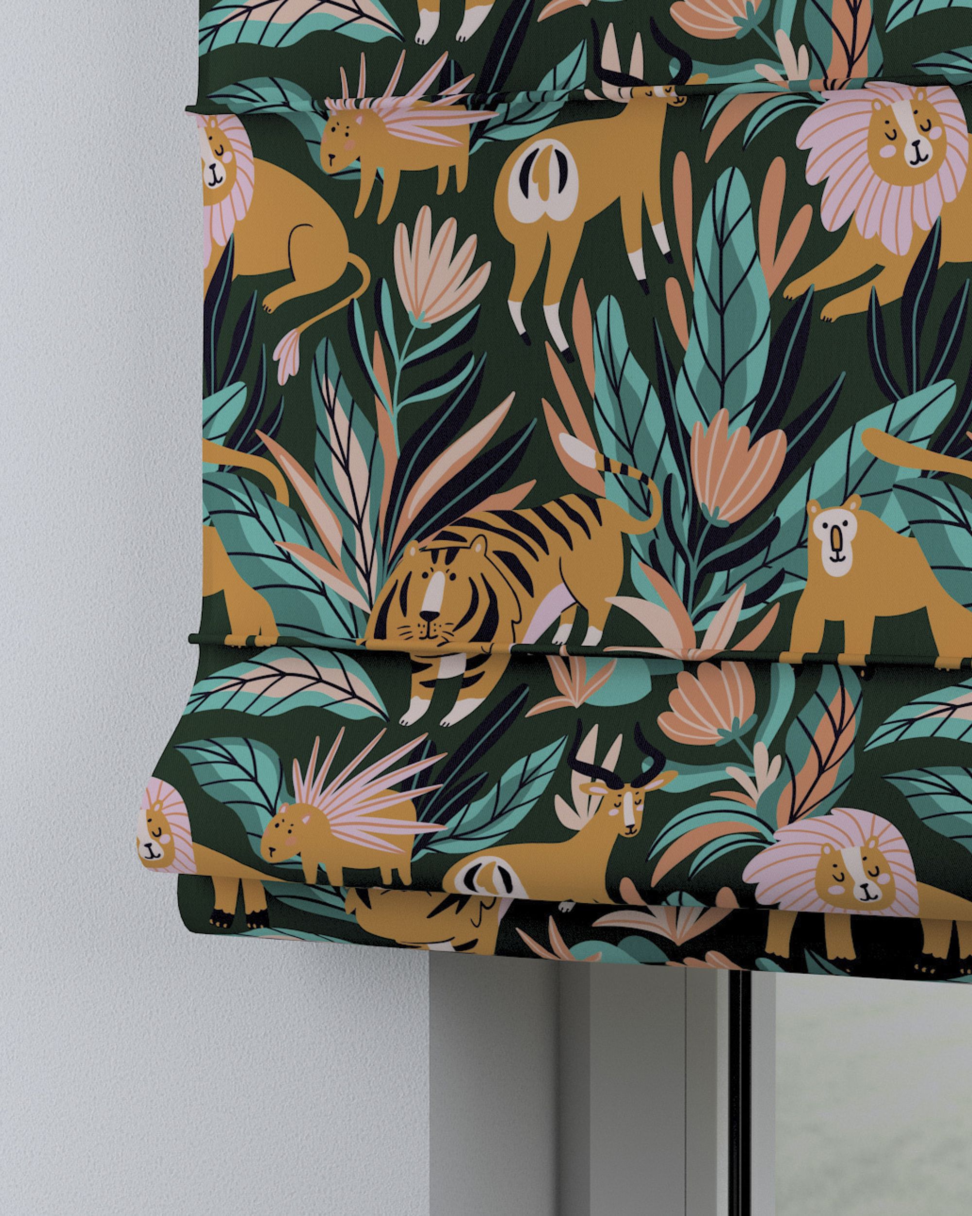 Capri Roman blind product colour orange fabric patterned (hover)