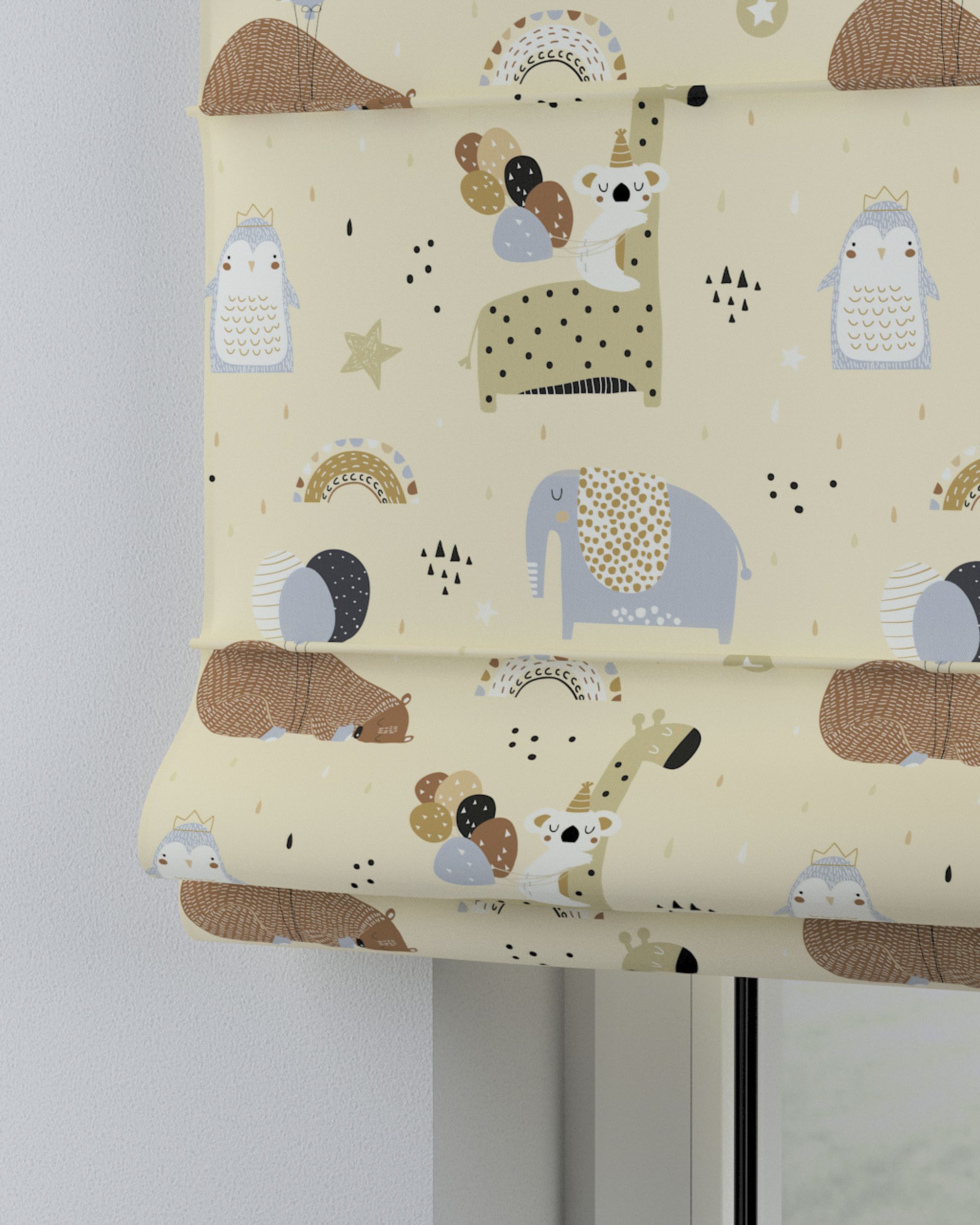 Capri Roman blind product colour beige fabric patterned (hover)