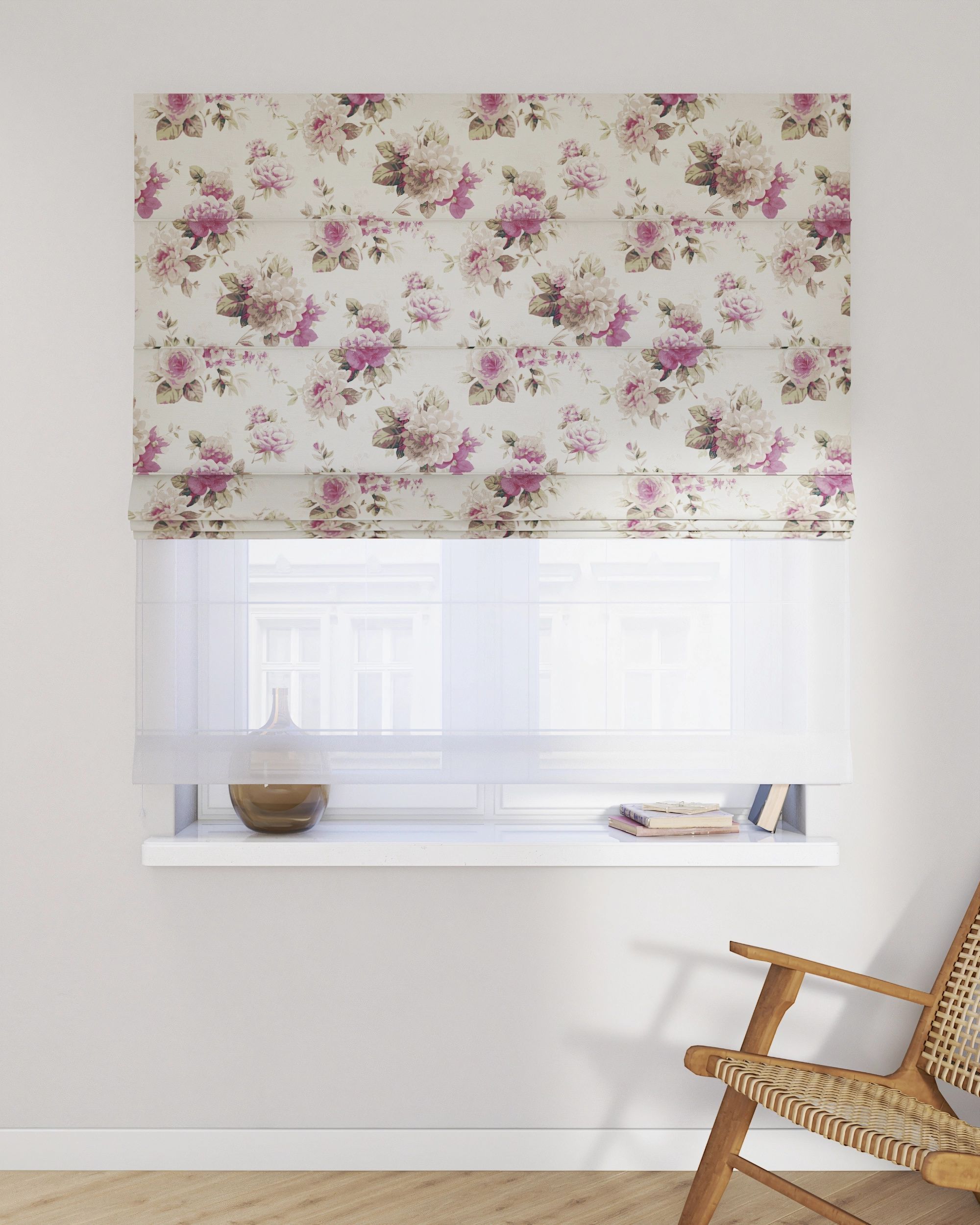 Double layered Roman blind DUO product colour multicolour fabric patterned (hover)