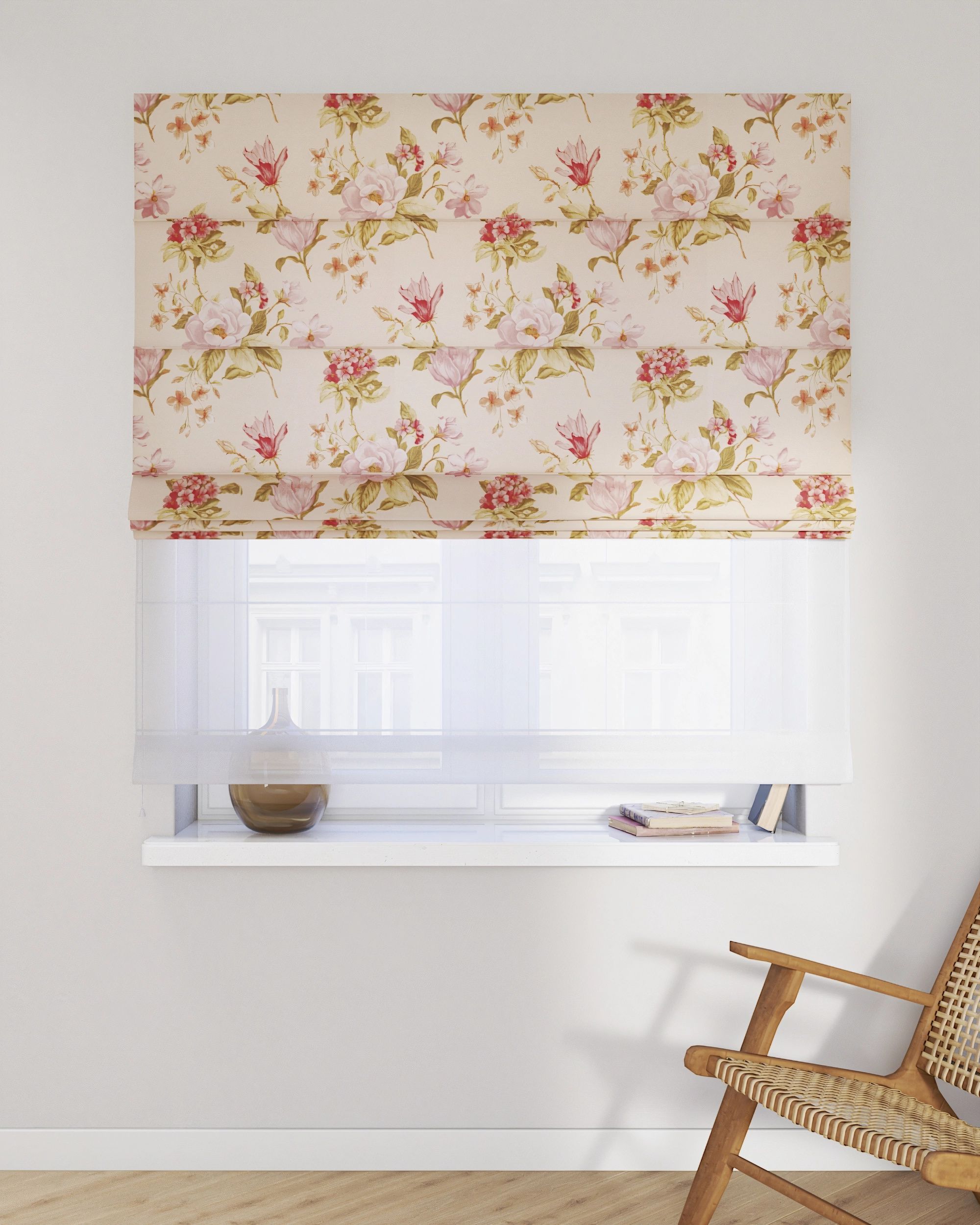 Double layered Roman blind DUO product colour multicolour fabric patterned (hover)