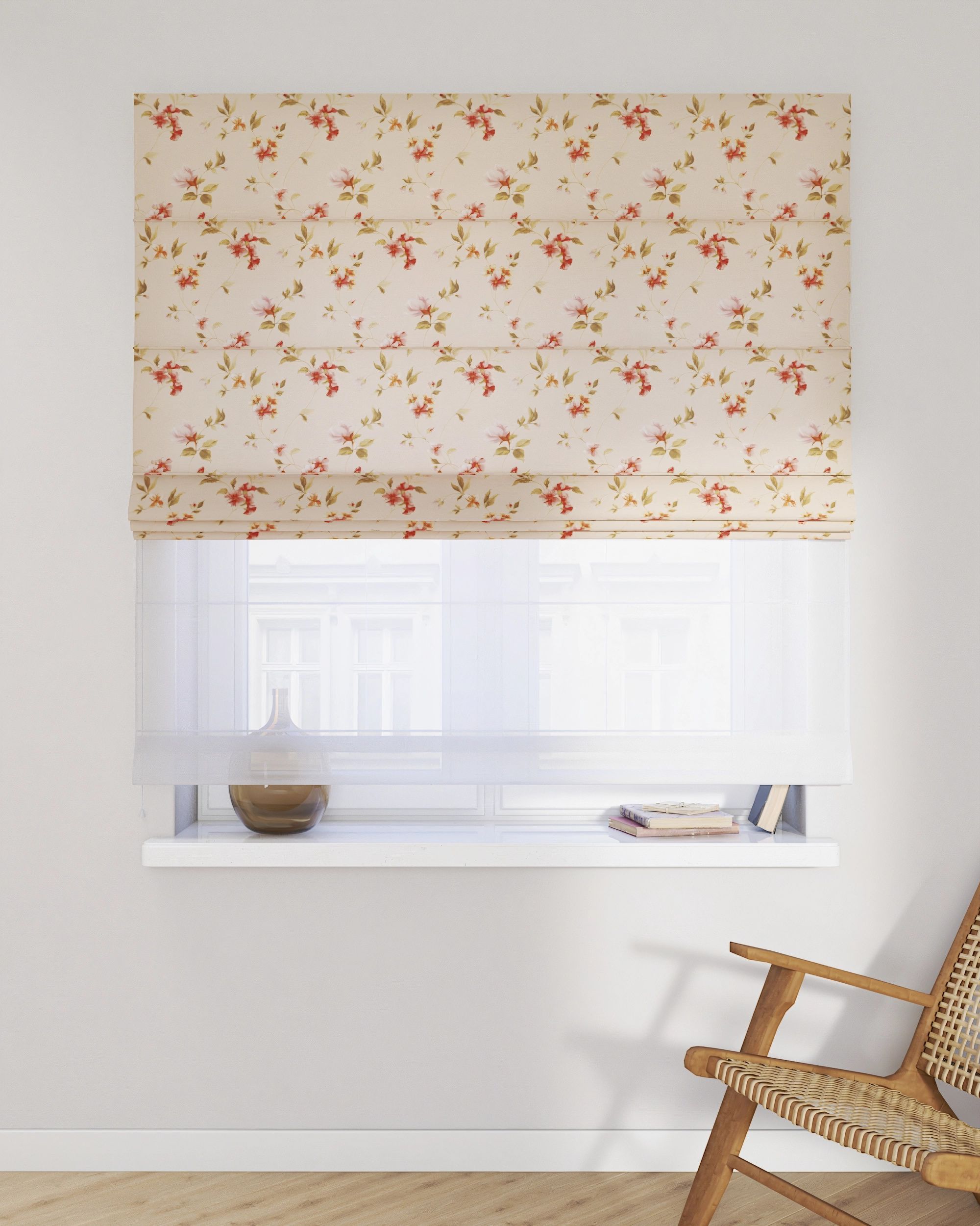 Double layered Roman blind DUO product colour multicolour fabric patterned (hover)