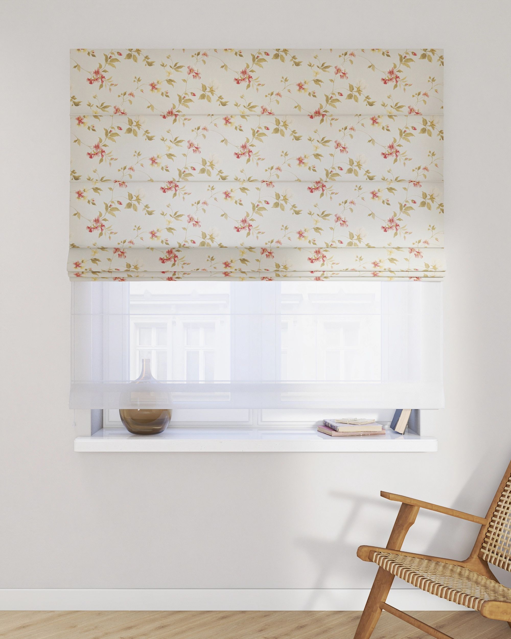 Double layered Roman blind DUO product colour multicolour fabric patterned (hover)