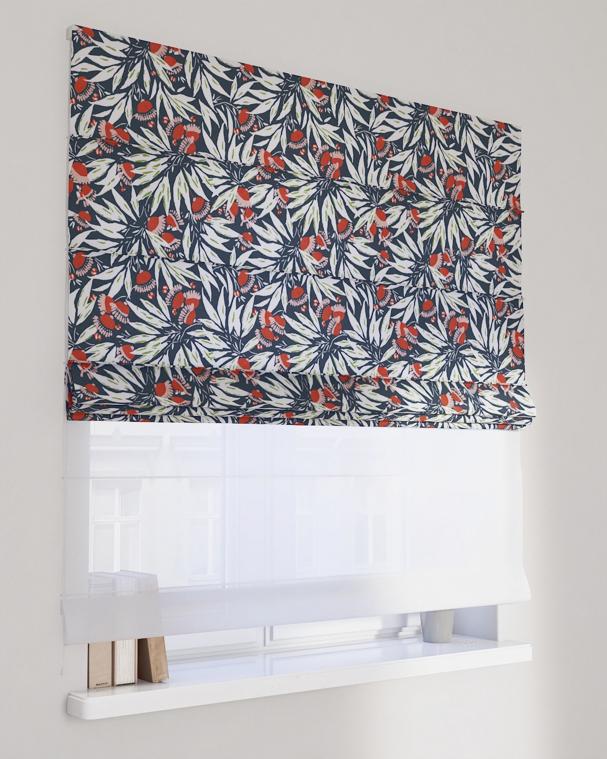 Double layered Roman blind DUO product colour multicolour fabric patterned