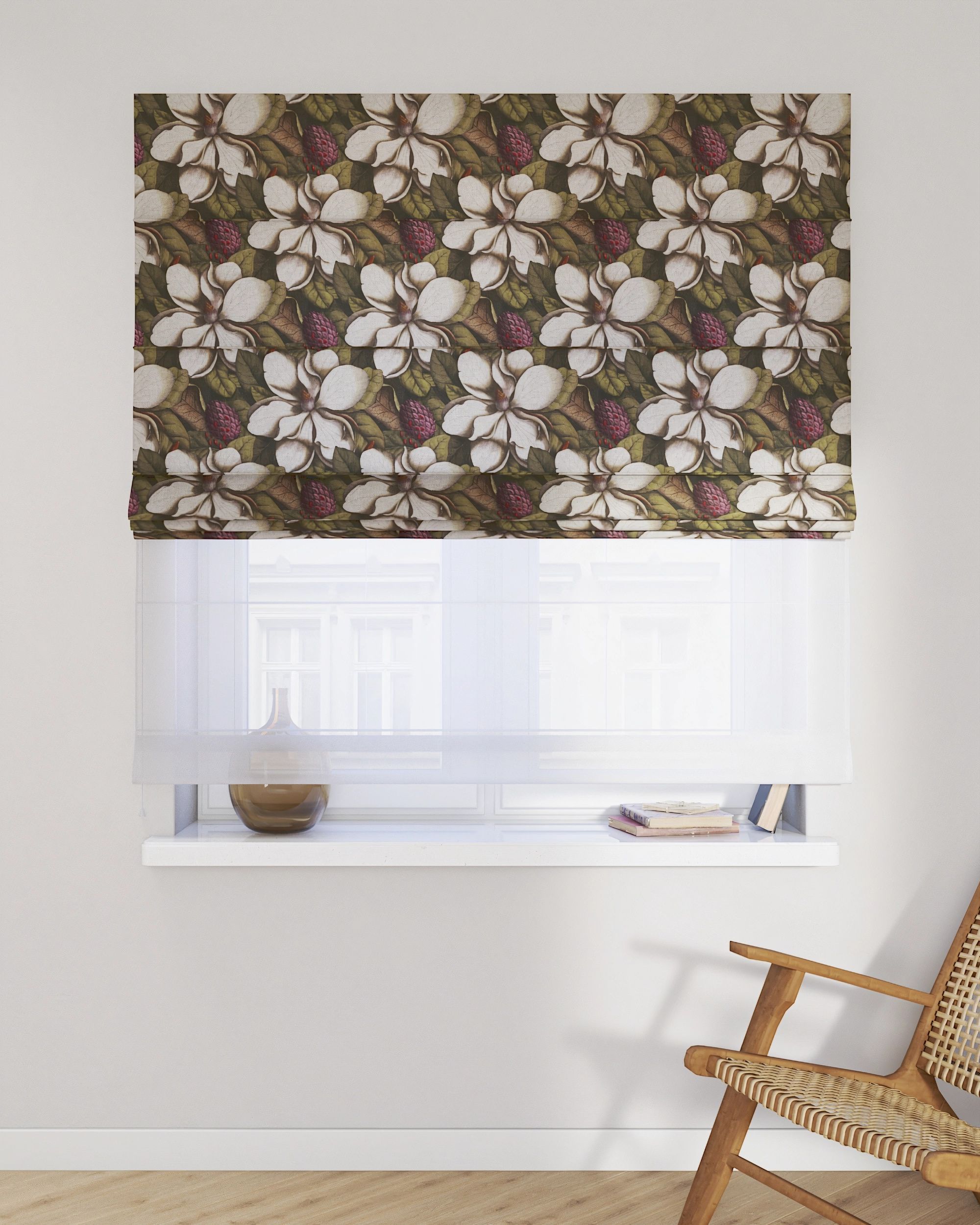 Double layered Roman blind DUO product colour multicolour fabric patterned (hover)