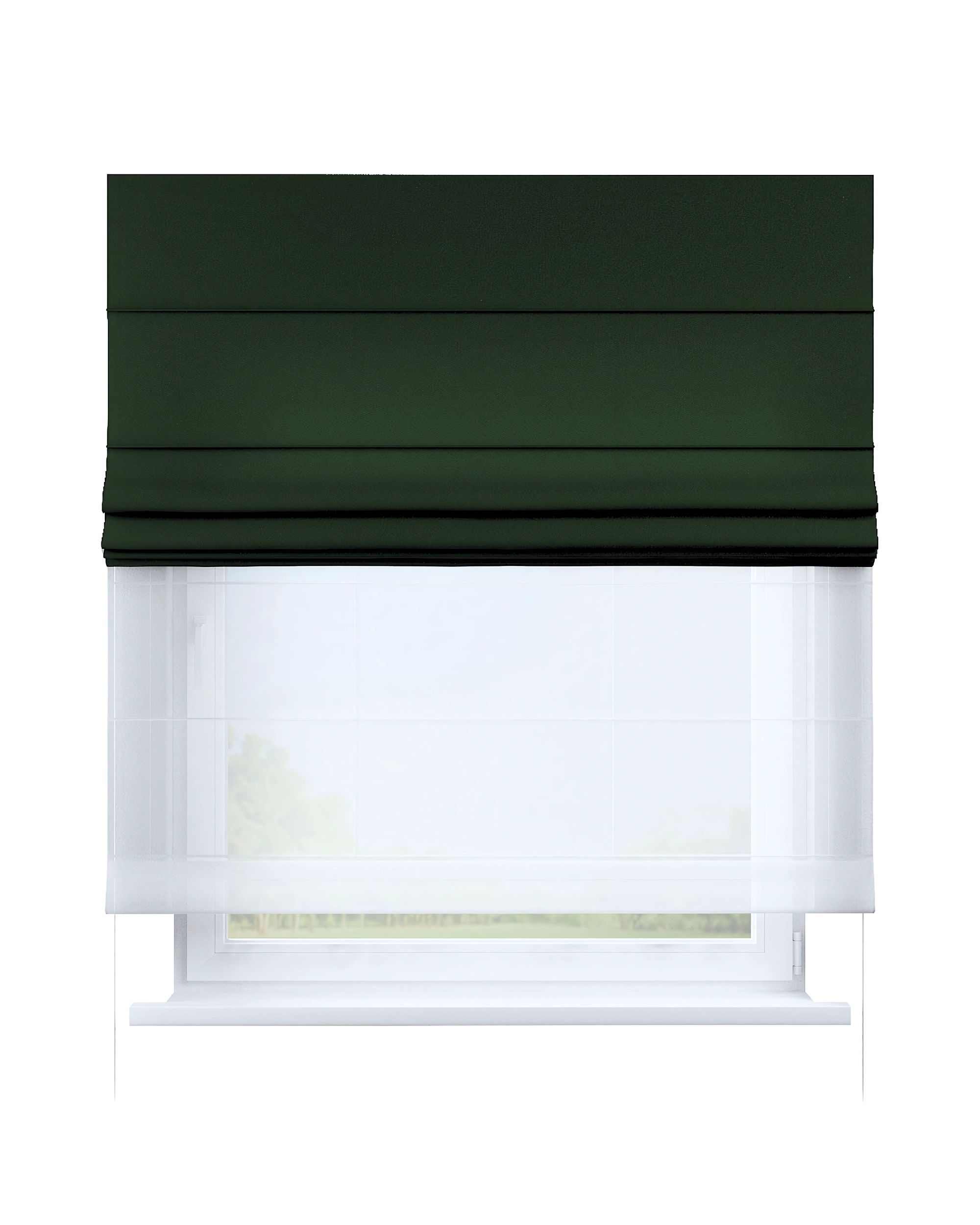 Double layered Roman blind DUO product colour green