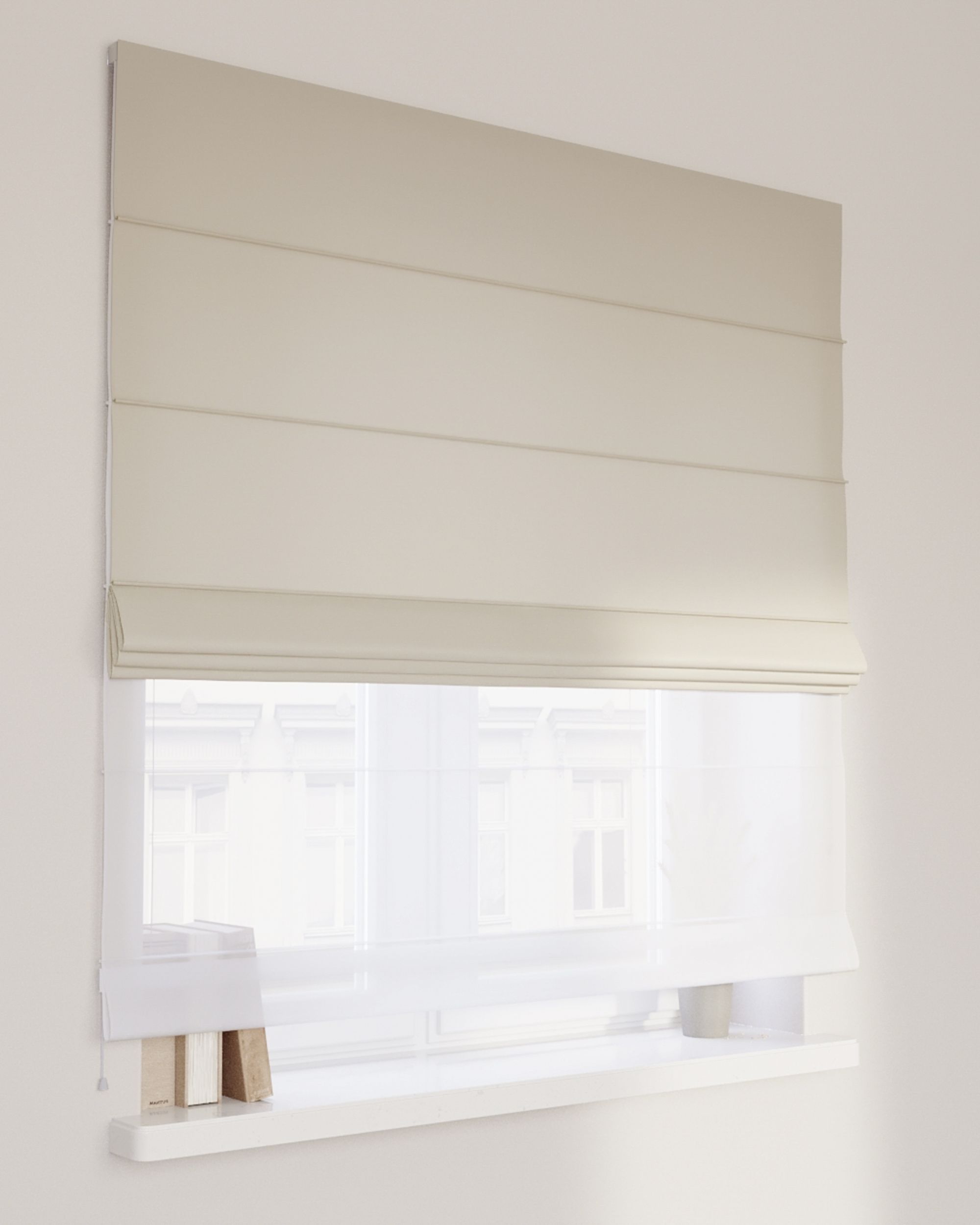 Double layered Roman blind DUO product colour beige