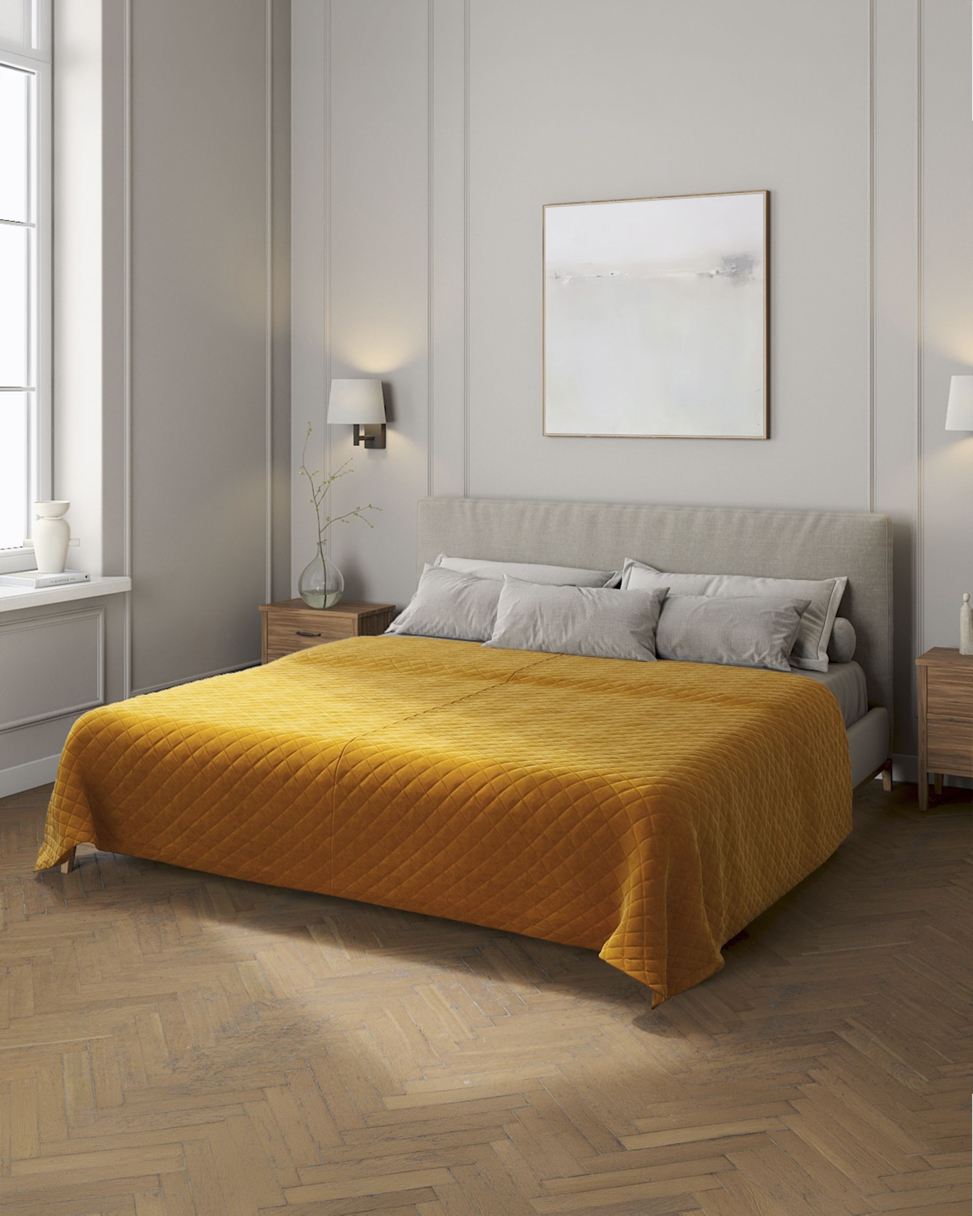 Velvet diamond quilted throw product colour yellow fabric gloss, velvet