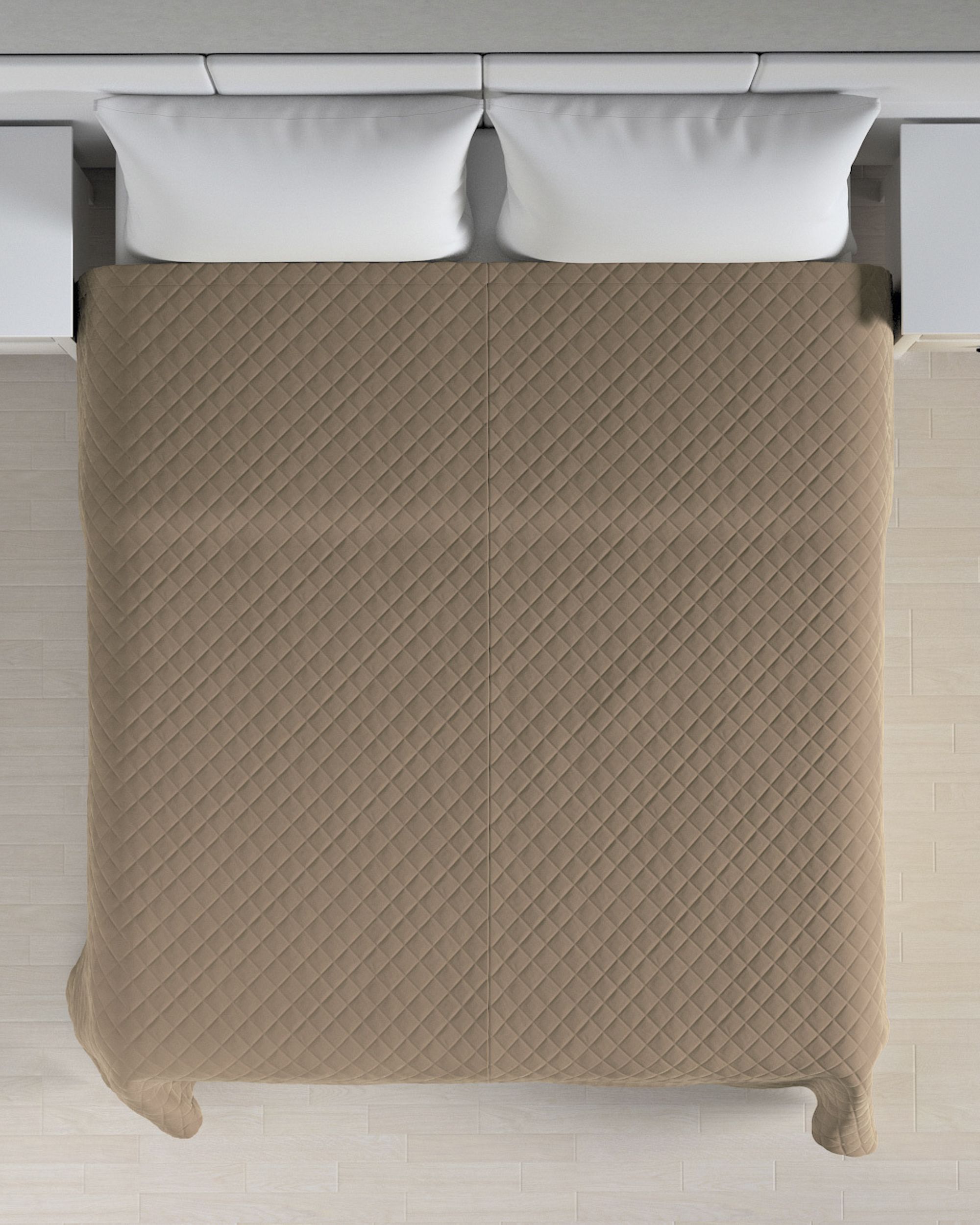 Velvet diamond quilted throw product colour beige fabric gloss, velvet