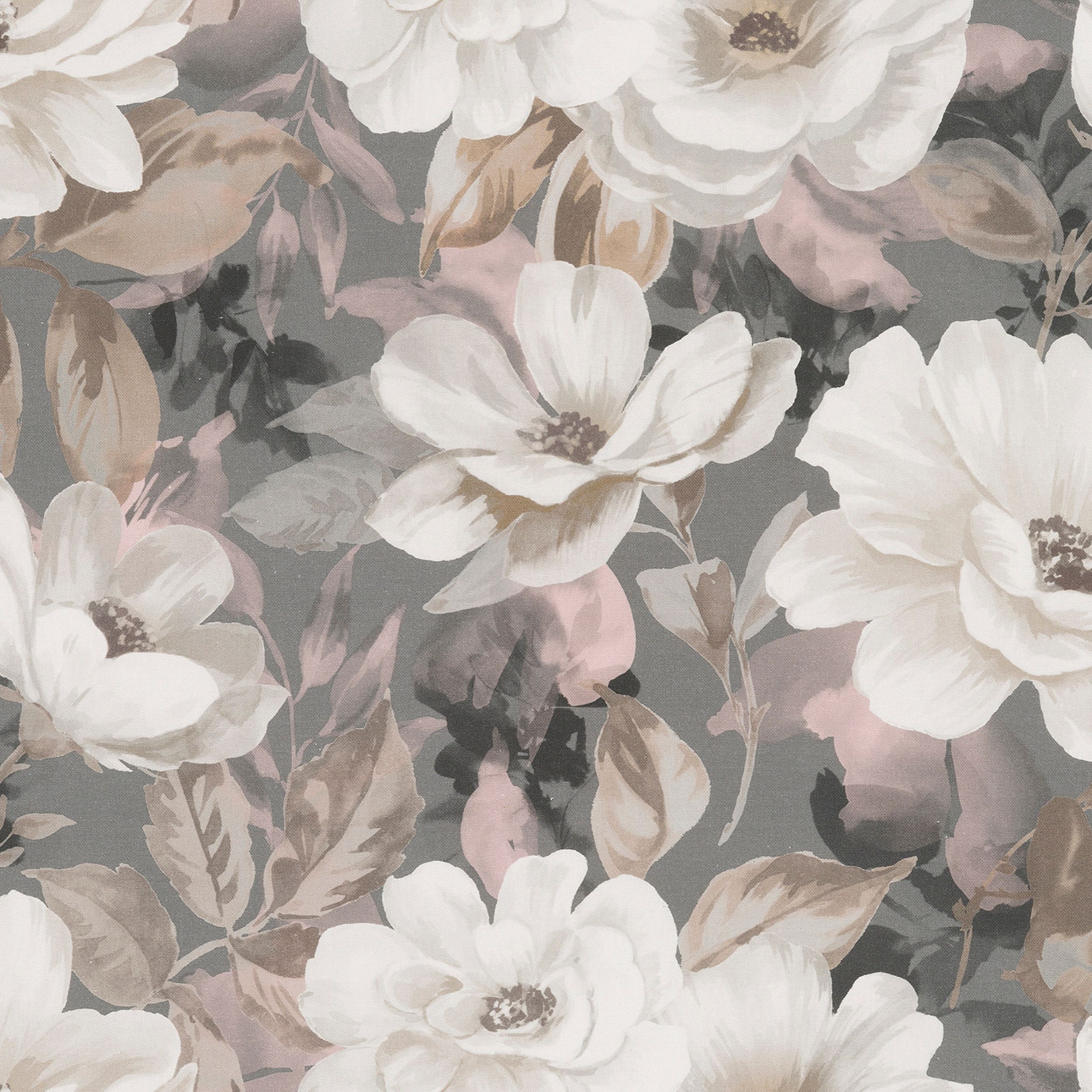 Gardenia 142-13 cream and pink flowers on a grey background