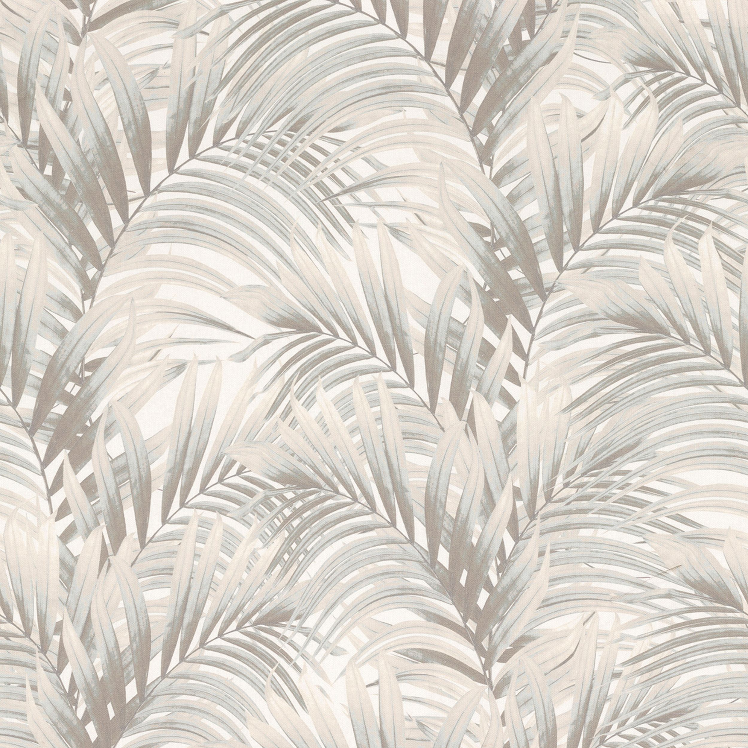 Gardenia 142-14 beige and cream palm leaves on a white background