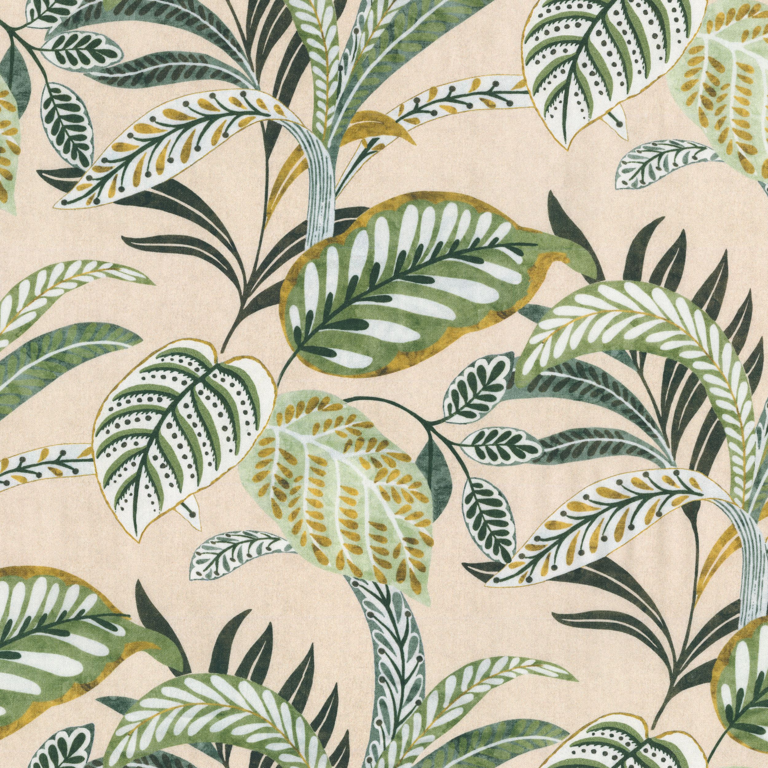Flowers 142-96 olive green leaves on a linen background
