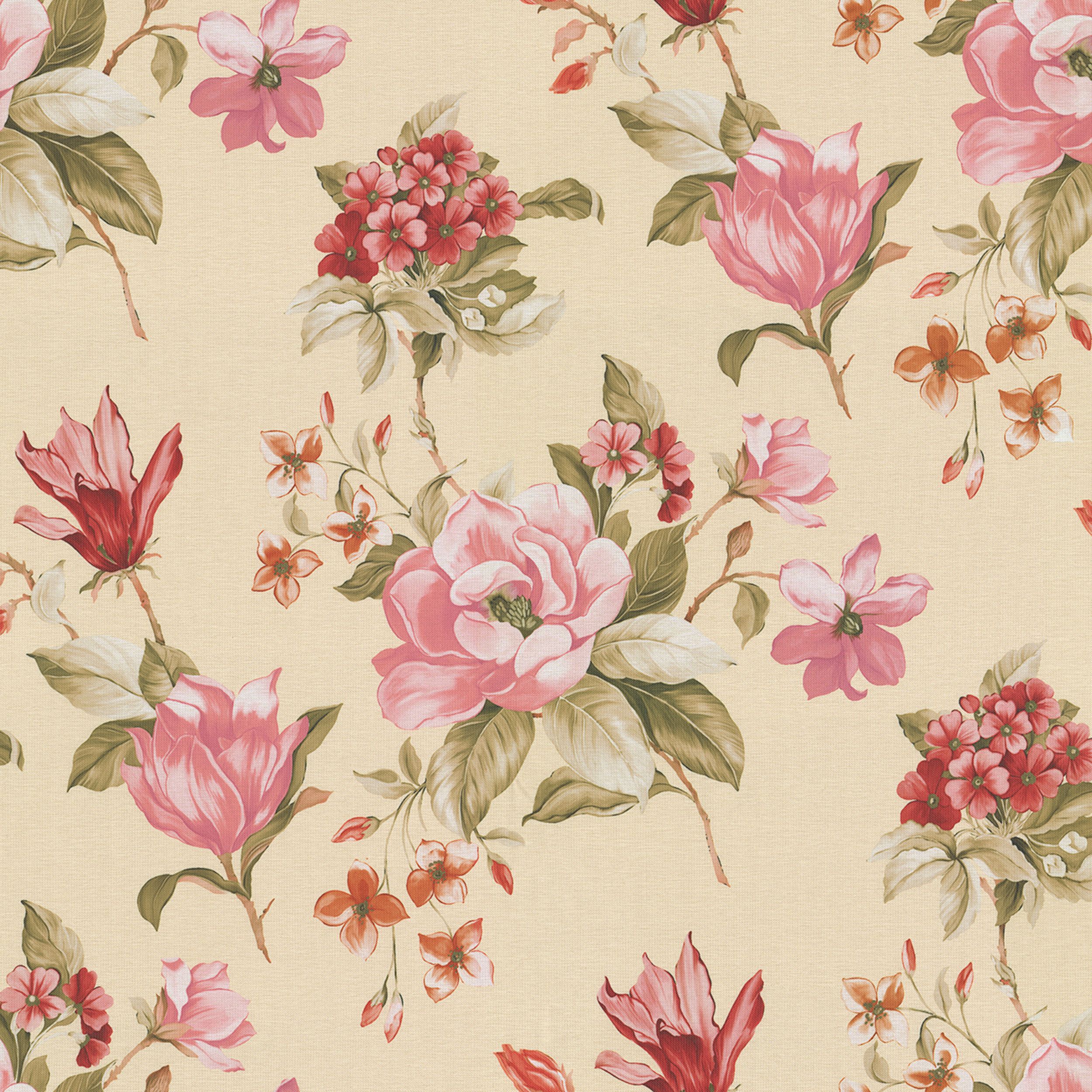 Londres 143-87 large flowers on a cream background
