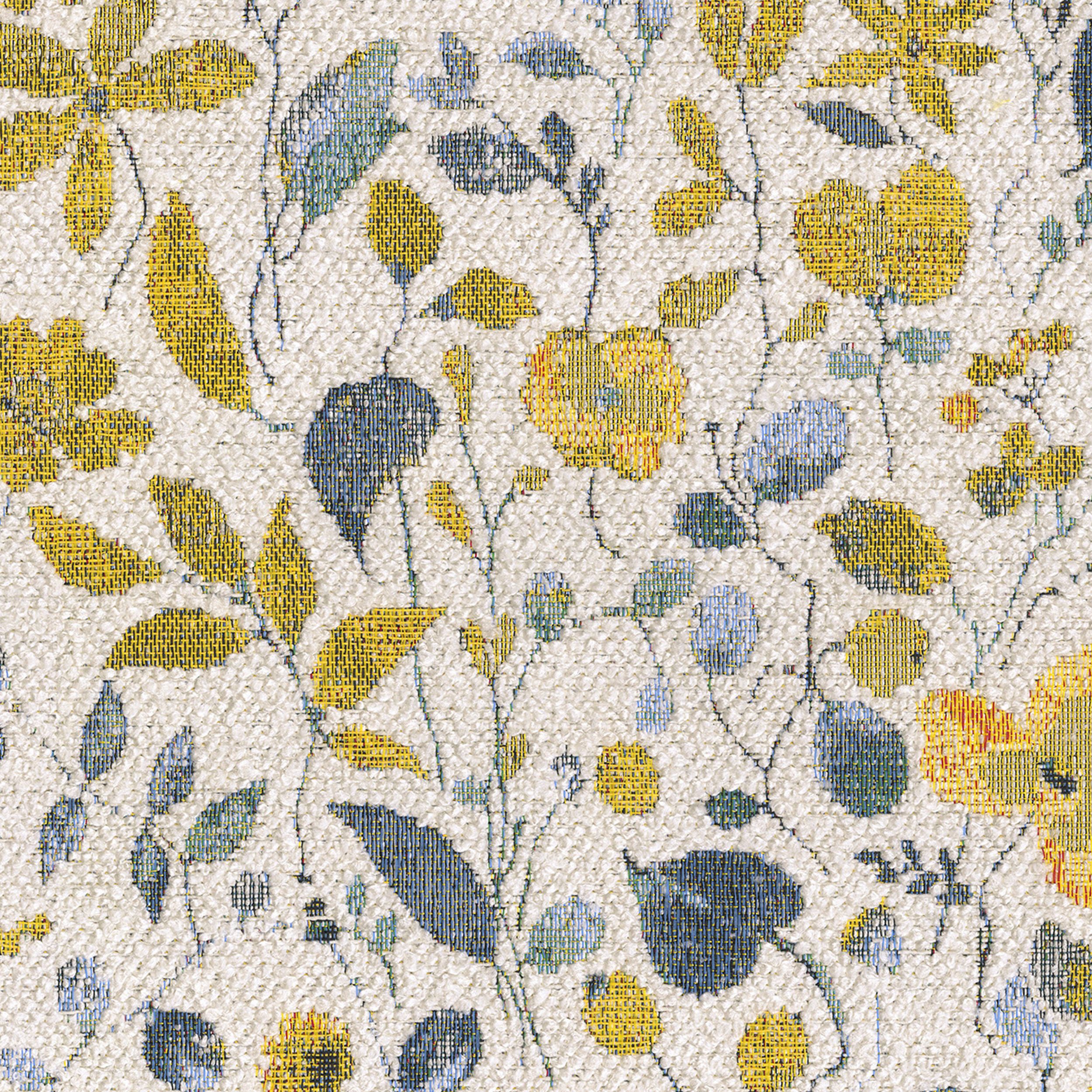 Cosy Home 145-13 yellow-blue flowers on a cream background