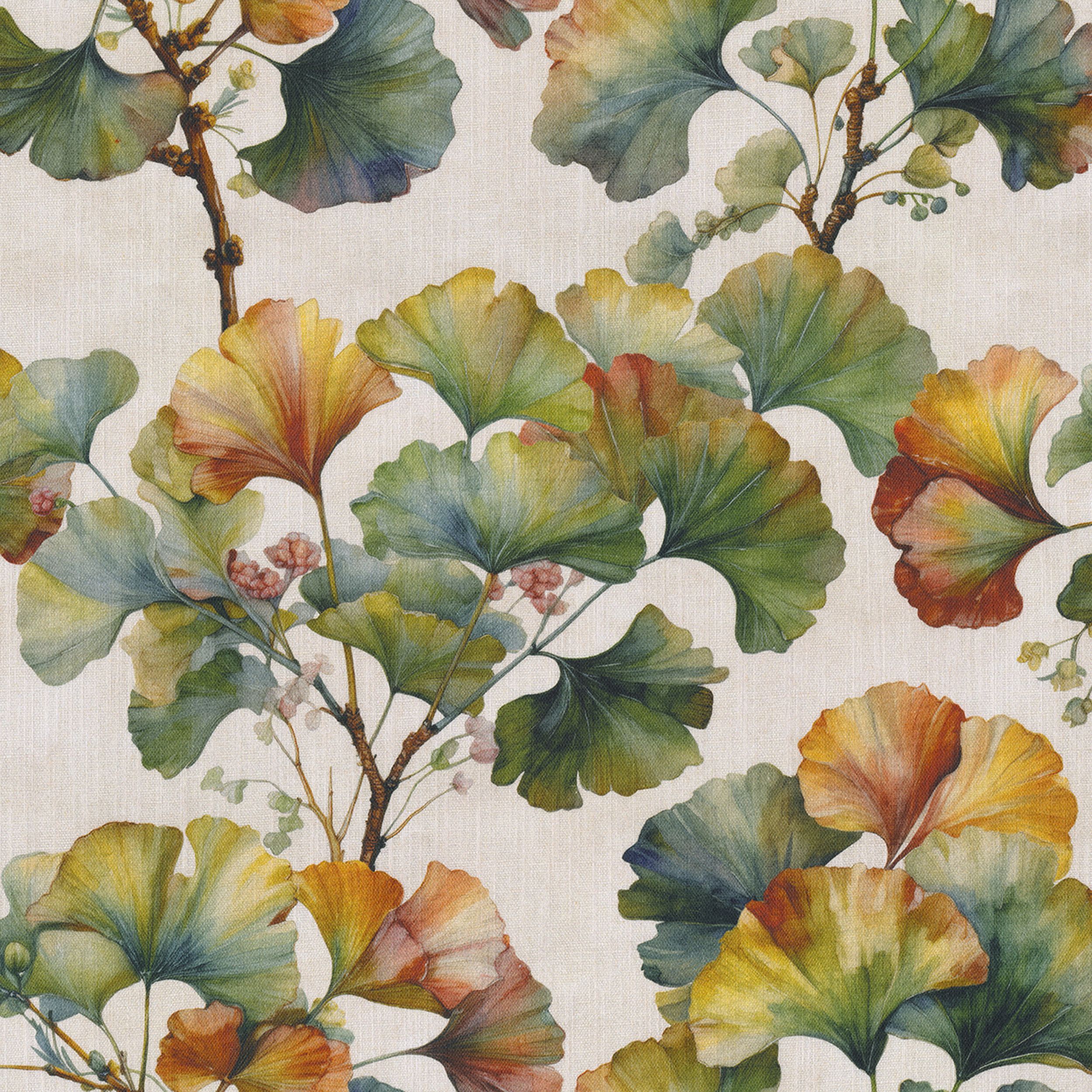 Botanic Viscose 145-18 multicolored flowers on a white background