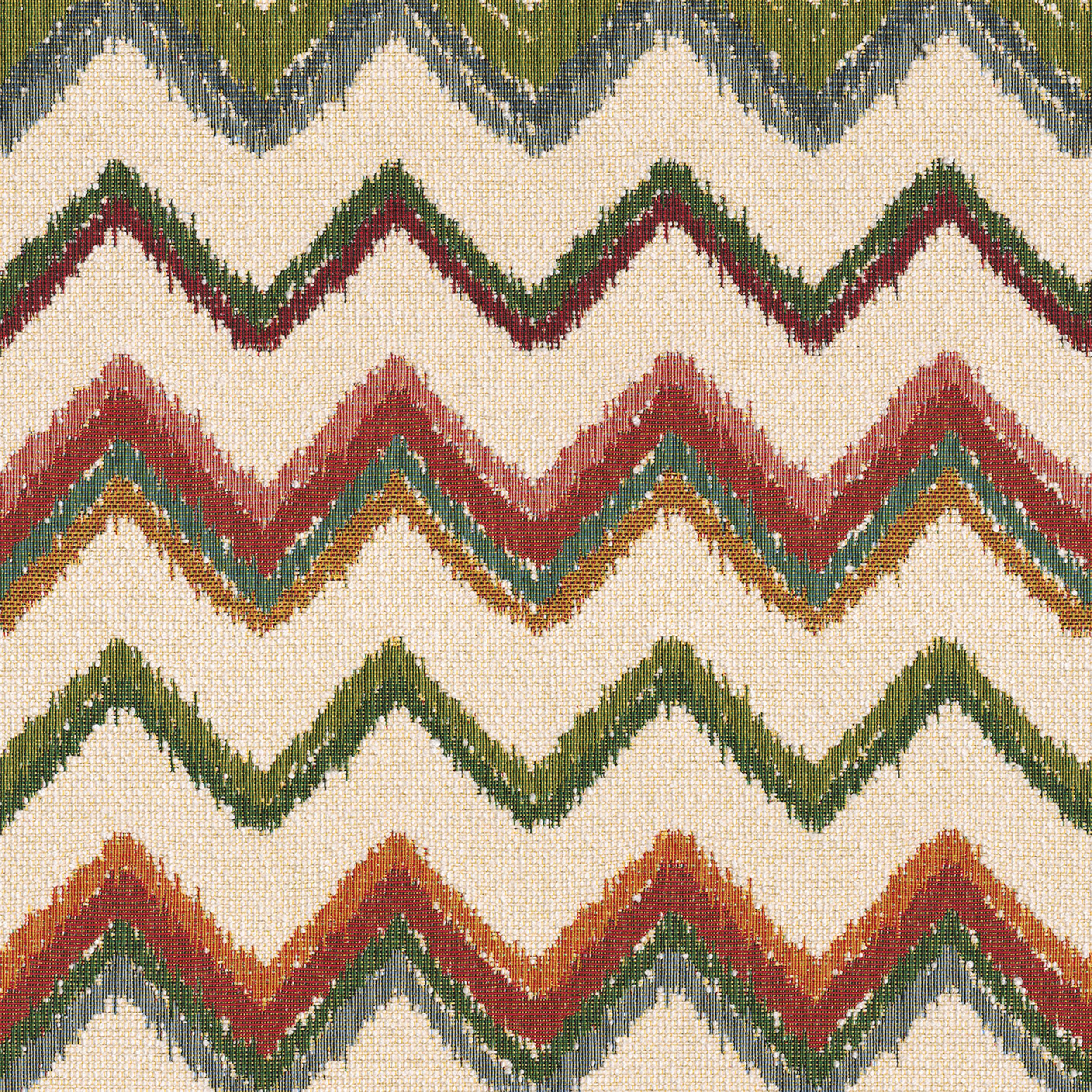 Cosy Home 145-36 red-green zigzags on a cream background
