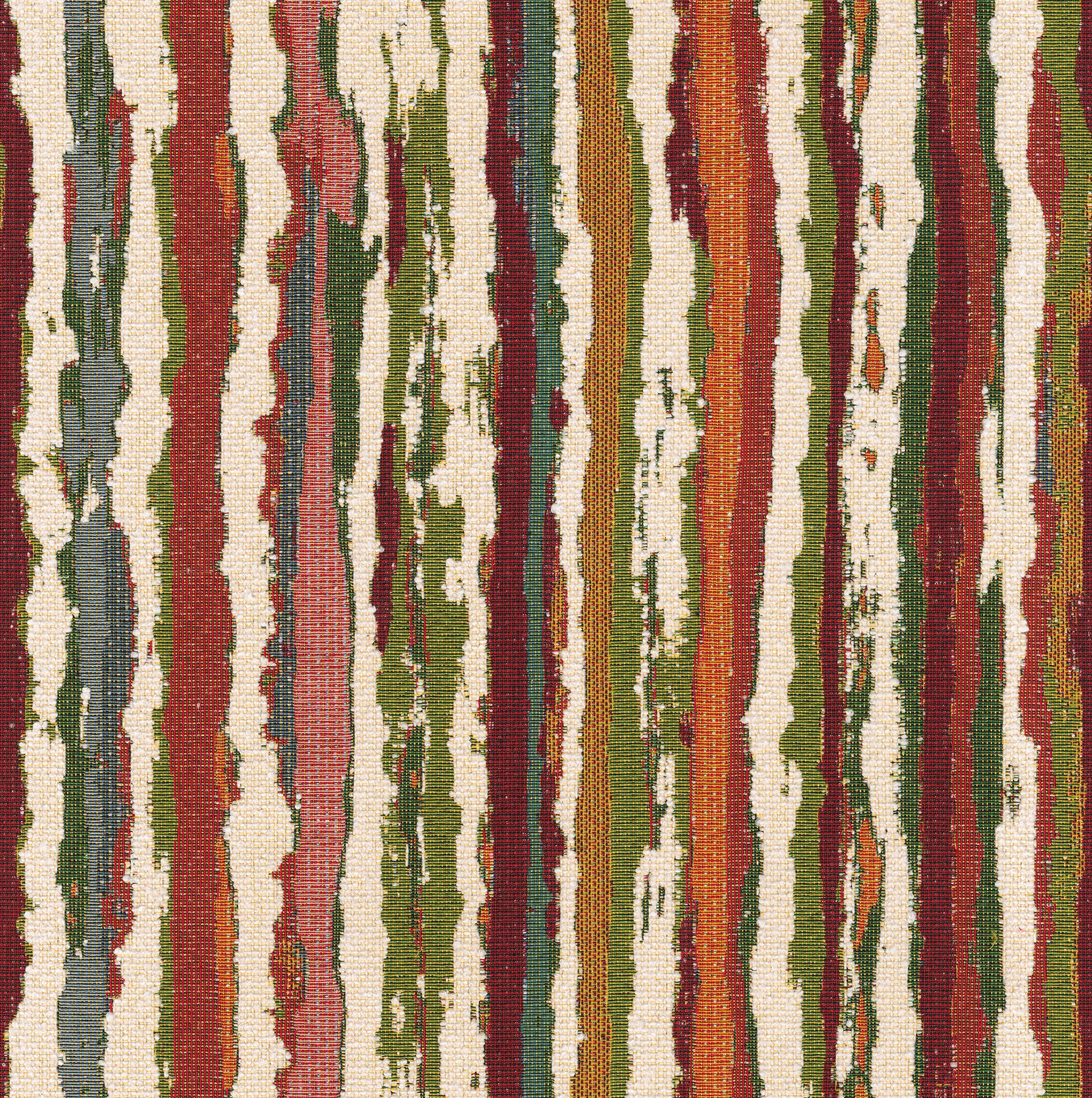 Cosy Home 145-40 red-green stripes on a cream background