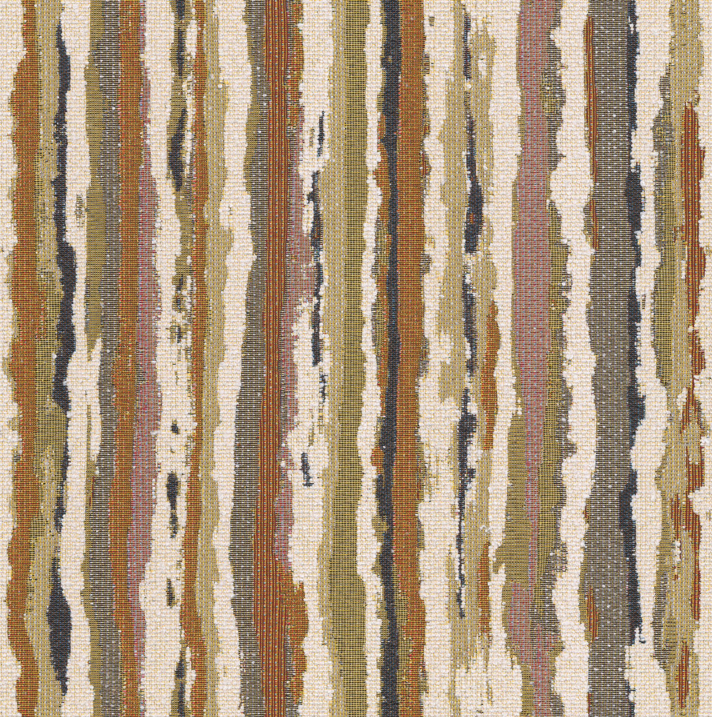 Cosy Home 145-41 olive-orange stripes on a cream background