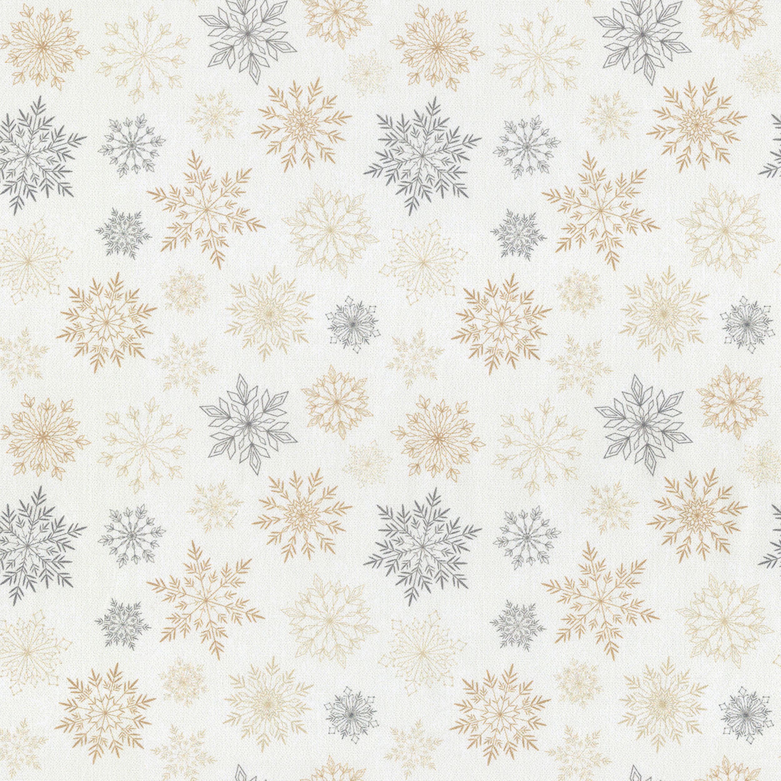 Christmas 629-43 gold and silver stars on a white background