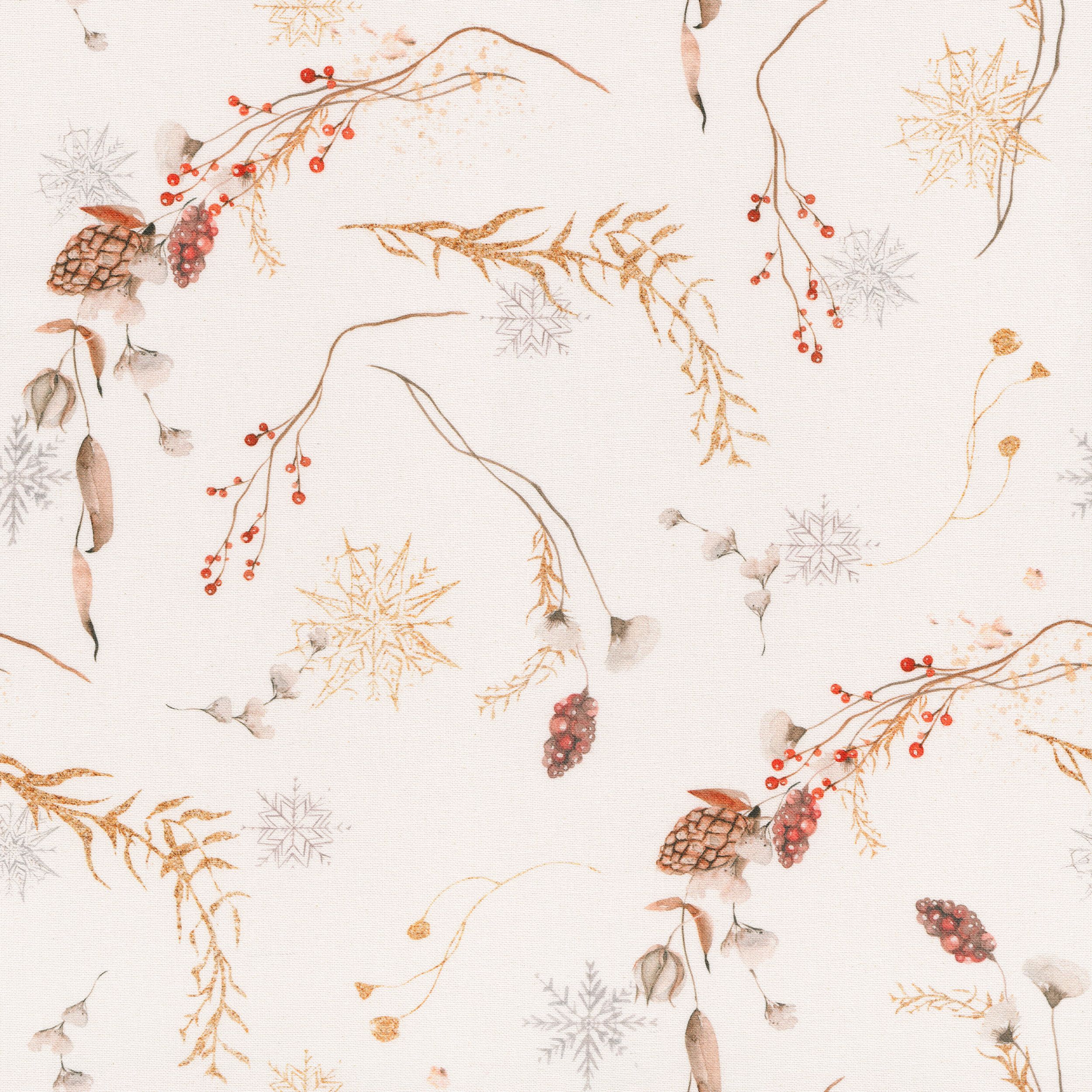 Christmas 629-49 twigs on a cream background